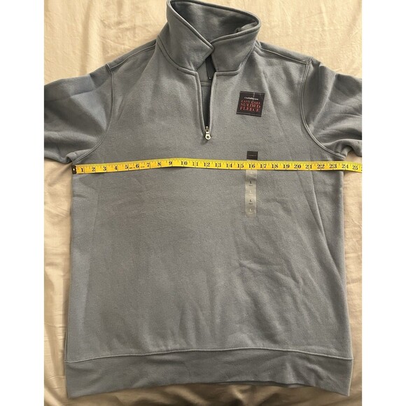 Croft & Barrow Men's L Blue 1/4 Zip Pullover Easy Care Sueded Fleece Size L NWT - Picture 10 of 12